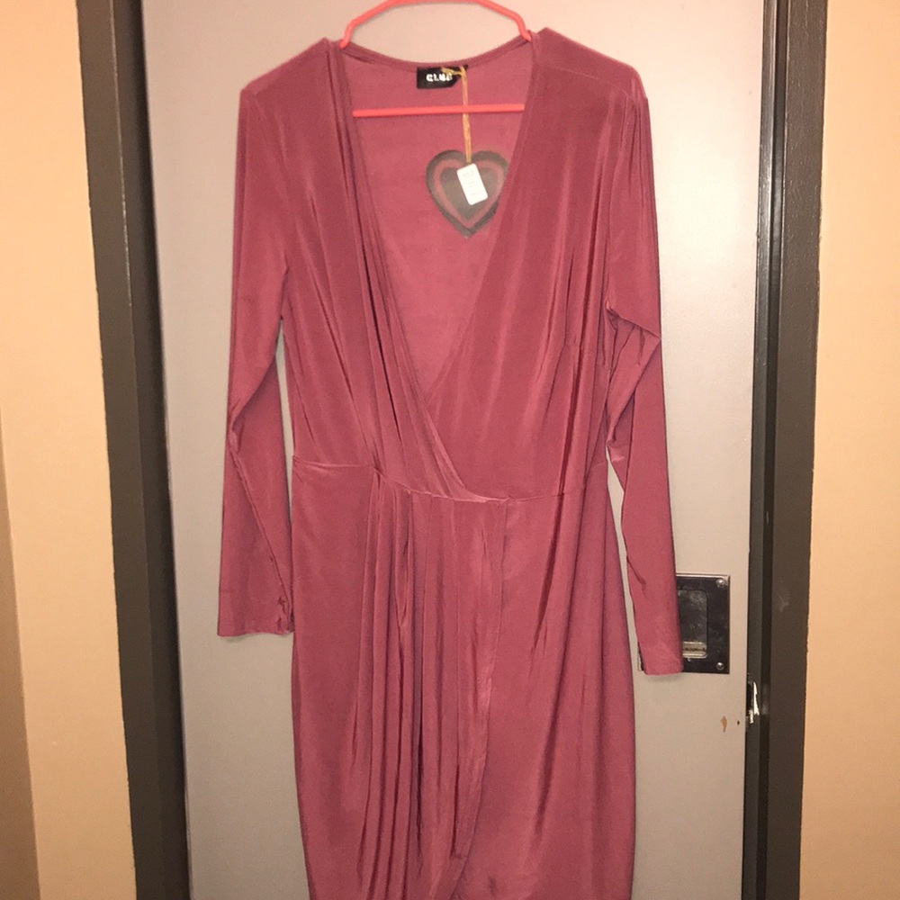 Blush pink wrap dress